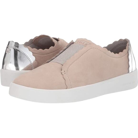 Cole Haan GrandPro Spectator Scalloped Slip-On Sneaker Dove Nubuck Size 7.5 - Picture 1 of 10
